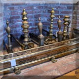 DF05. Brass fireplace fender and brass andirons. (More still to be photographed!)